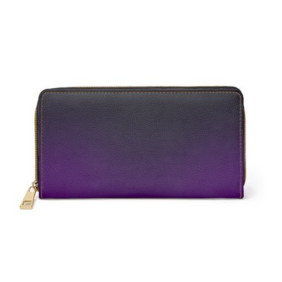 Purple Ombre Zipper Wallet | Gradient Leather Wallet