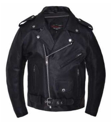 UNIK Boy's Premium Leather Biker Style Jacket - Classic Black