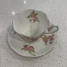 Vintage Trio Royal Standard White Rose Bone China Cup Saucer Dessert Plate 