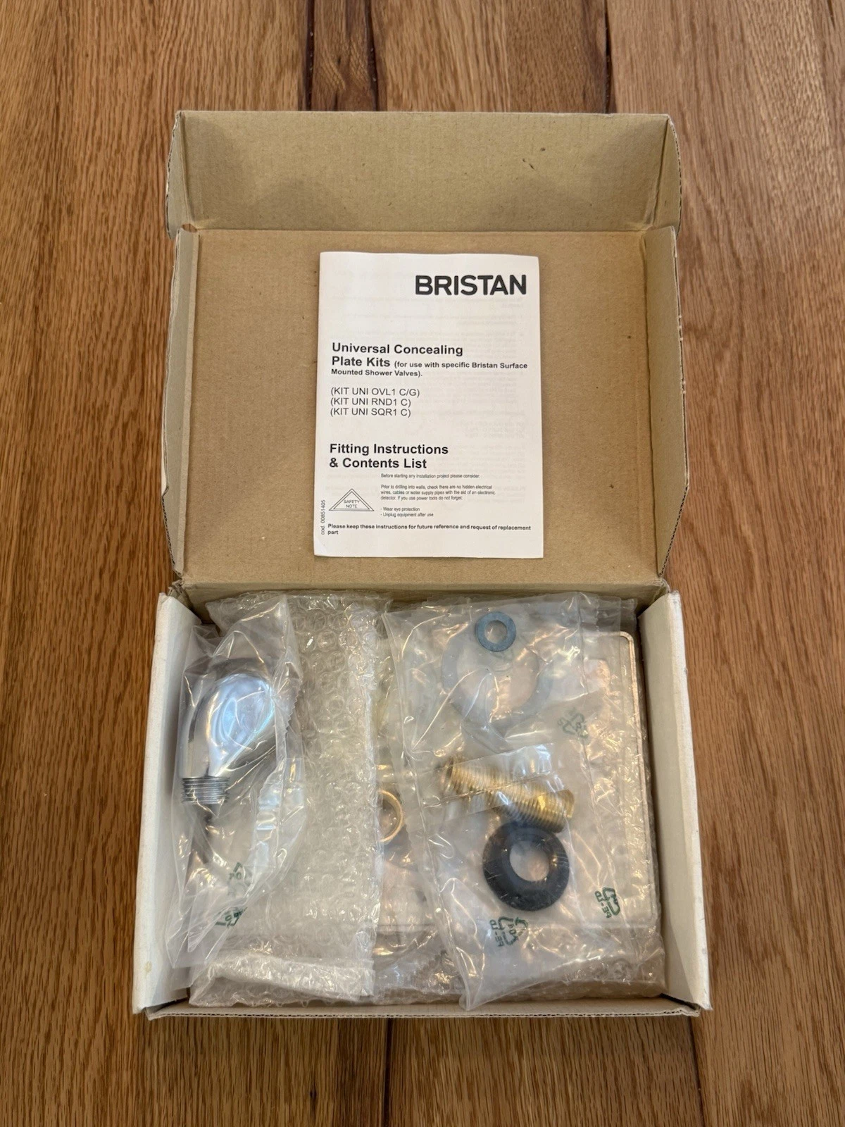 Bristan KIT UNI SQR1 C Square Concealing Plate Universal Kit Chrome - New 2