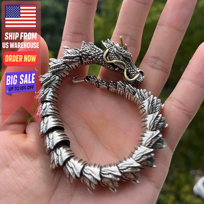 Bracelet Métal Cloisonné Dragon – Travail Asiatique Vintage – Occasion – #1460