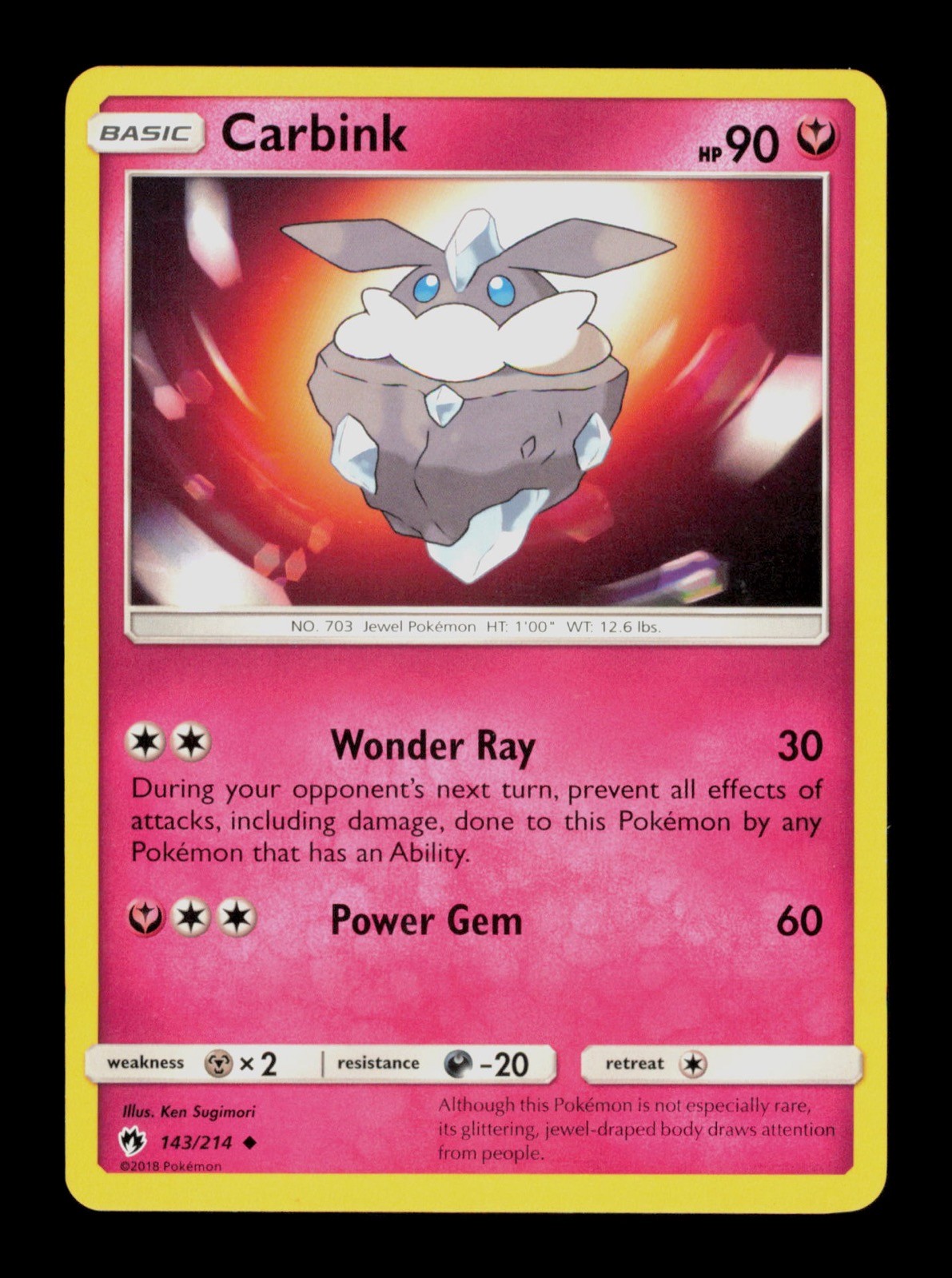 Carbink 143/214 Pokemon Lost Thunder Trading Card TC