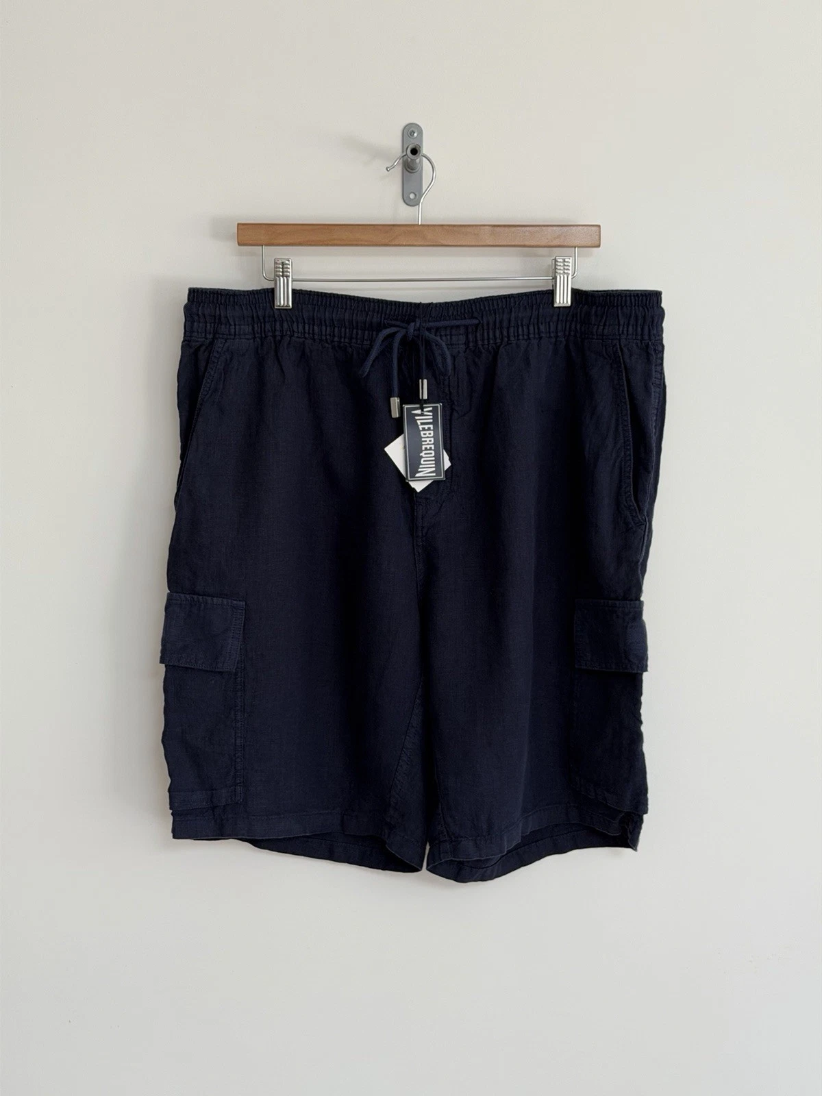 Vilebrequin Bermuda Shorts Linen Navy Blue Cargo Beach Resort Mens 2XL New
Opens in a new window or 