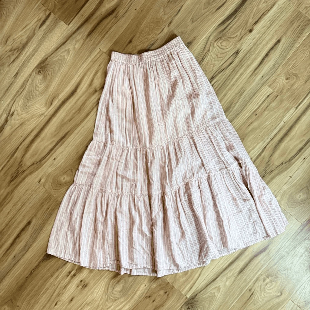 Faherty Womens Pink White Striped Linen Blend Tiered Valentina Skirt Size XS
Opens in a new window o