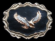RJ11104 VINTAGE 1980s BALD EAGLE COMMEMORATIVE ROCKMOUNT BELT BUCKLE