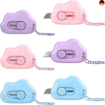 SHENLIU 6 Stück Mini Box Cutter, Cloud Utility Messer Mini Cuttermesser Cloud 