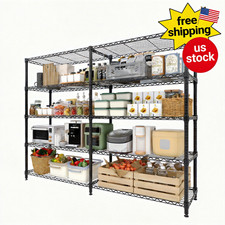 Metal Storage 5-Tier, Heavy Duty Wire Rack Shelving Unit, Adjustable Shelves