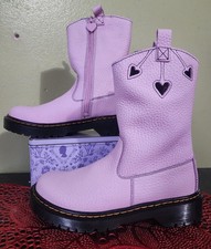 Size 1 Big girls Dr. Martens Pink Bex Heart P-O Boots