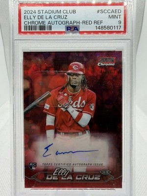 2024 Topps Stadium Club - Chrome Autographs Elly De La Cruz Red Refractor /50
