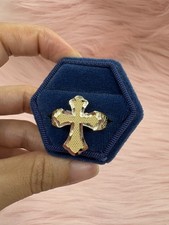 Yellow Gold 10K Cross Crucifix Ring