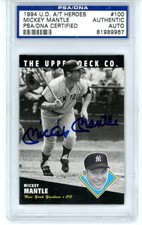 1994 Upper Deck All Time Heroes Autographs Buy Back On Card Mickey Mantle