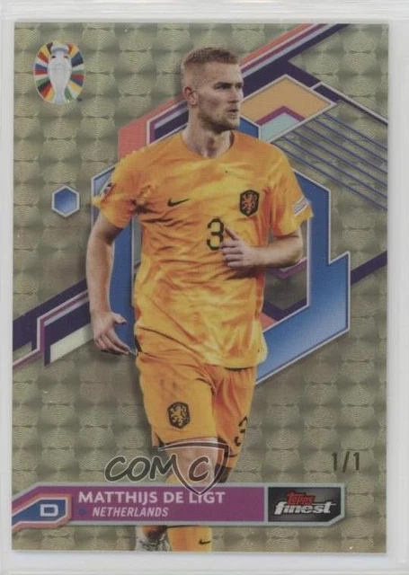 2023 Topps Finest Road to UEFA Euro 2024 Superfractor 1/1 Matthijs de Ligt #53