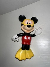 Disney Mickey Mouse Wind Up Swimming Bath Toy 6.5  Goggles Flippers Hap-P-Kid