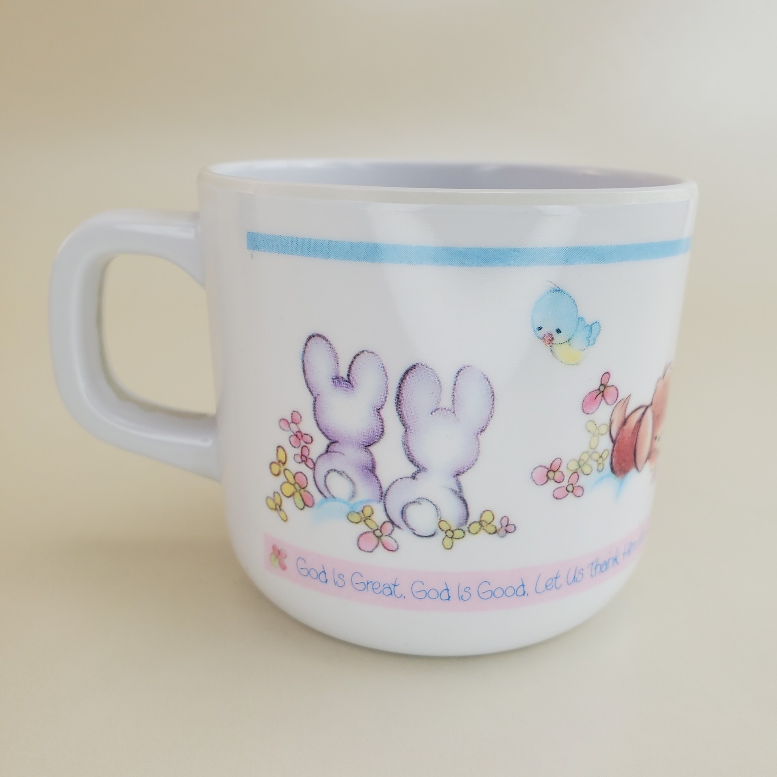 Vintage Precious Moments 1987 Enesco Melamine Toddler Plate Cup & Bowl Set