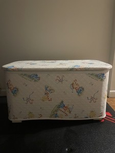 Vintage MCM 1950s Pep’mint Kids Quilted Nursery Toy Storage Bin Chest