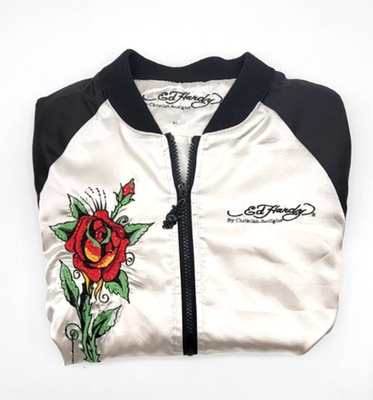 Ed Hardy by Christian Audigier Women's Skull Embroidery Sukajan