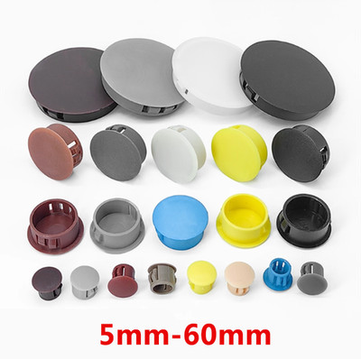 Dia 5mm-60mm Multicolor Plastic Nylon Round Snap-on Hole Plugs Blanking End Caps
