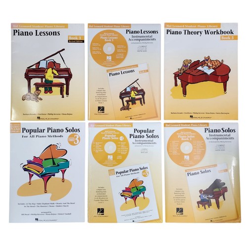 Hal Leonard Book 3 Level Beginner Piano Lessons Songbooks Sheet Music Lot Set, B