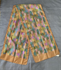 Vintage Silken 100 polyester Ladies Multi-Color Scarf Made in Italy 53X12