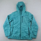 LL Bean Jacket Womens Medium PrimaLoft Packable Hooded Teal Insulated