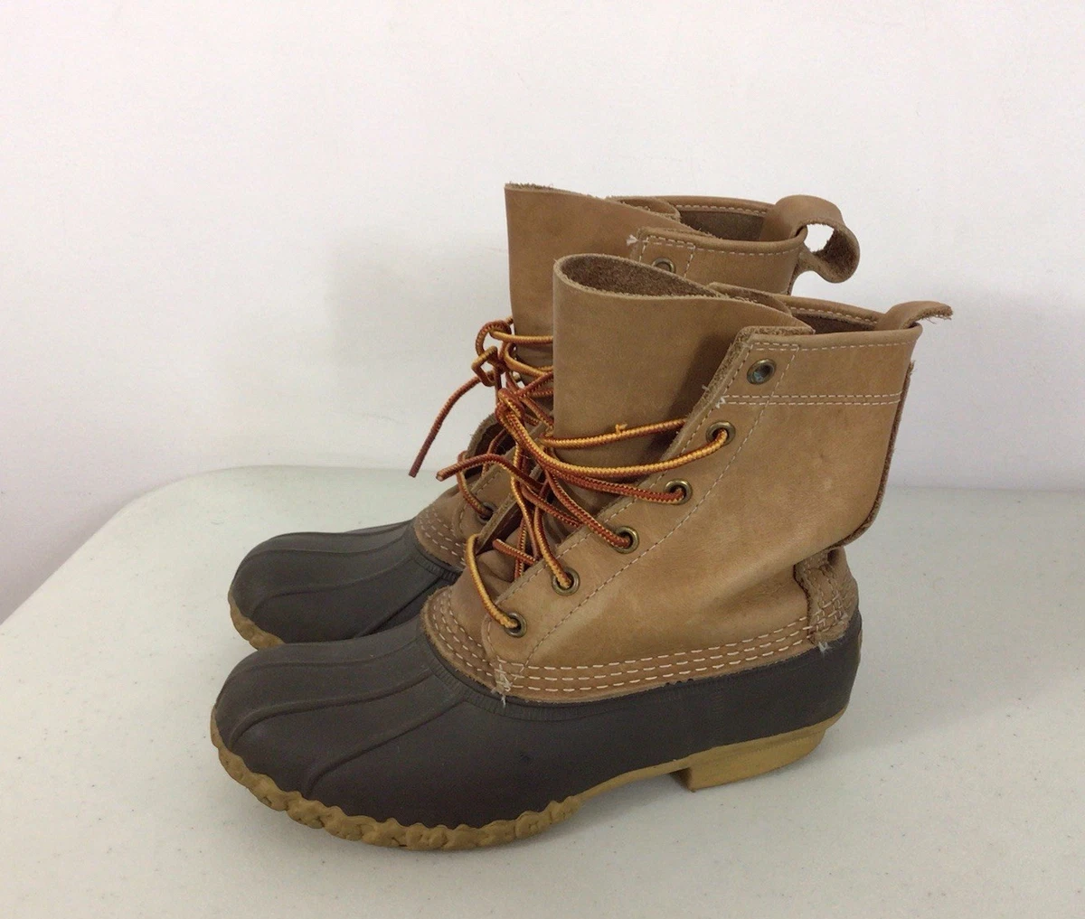 Burberry Leather Lace Up Chunky Heel Hiking Duck Boots Size 11 Camel Tan Burberry Leather hiking boots Burberry main image 2