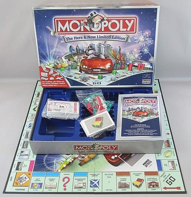 Monopoly Das Hier & Jetzt Limited Edition Brettspiel 2005 Parker Hasbro komplett b