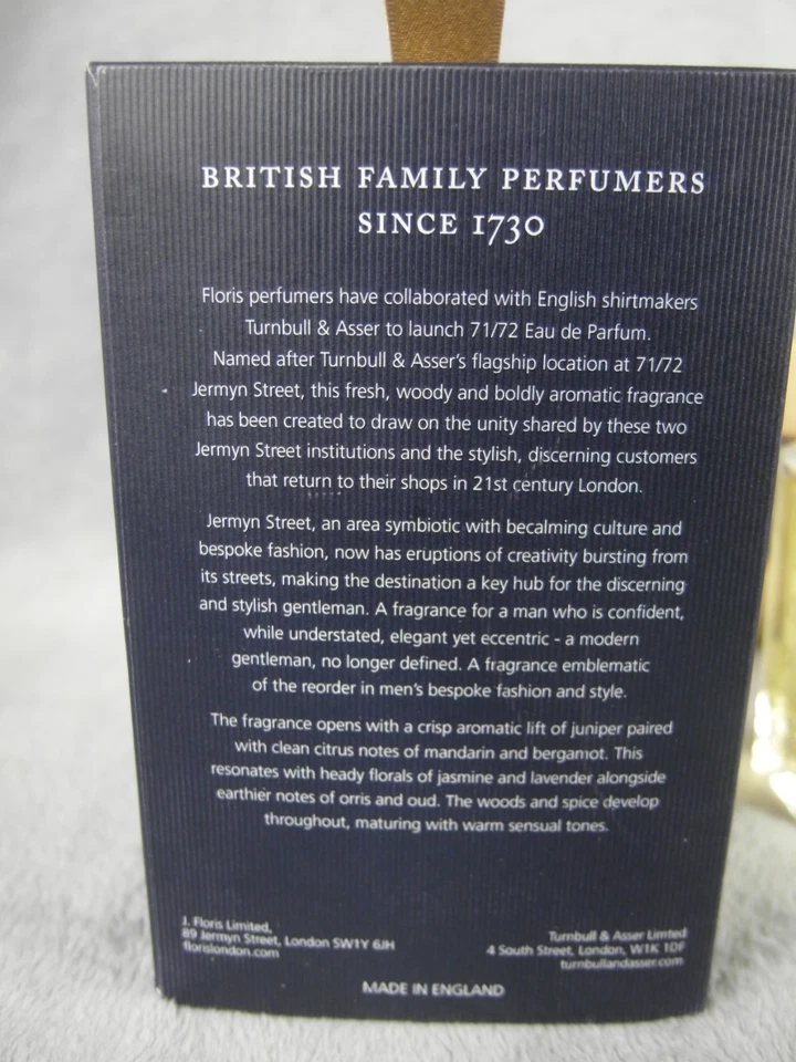 Floris LONDON 适用于 Turnbull & ASSER 71/72 香水 3.4 液量盎司 80% 全量 — 第 4/4 张图片