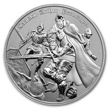 SILBERMÜNZE NIUE 2 DOLLAR KING ARTHUR PENDRA...
