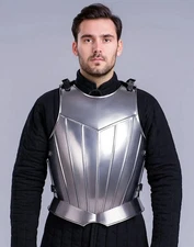 Knight Fluted Gothic Cuirass Armor Steel Breastplate Warrior Knight Medieval