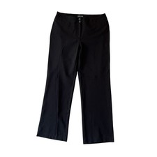 Eileen Fisher Straight crop trouser pants PS Petite Small Black Stretch Womens
