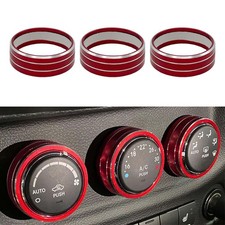 Durable 3Pcs Premium Air Conditioning Knob Ring Suitable for Jeep Wrangler 11-18