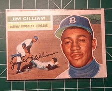1956 Topps Jim Gilliam #280  Brooklyn Dodgers MISCUT