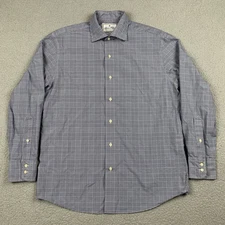 Brooks Brothers x Thomas Mason Shirt Mens 15x33 Blue Check Luxury Collection