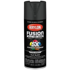 KRYLON K02728007 Spray Paint,Black,Flat,12 oz. 55EG62