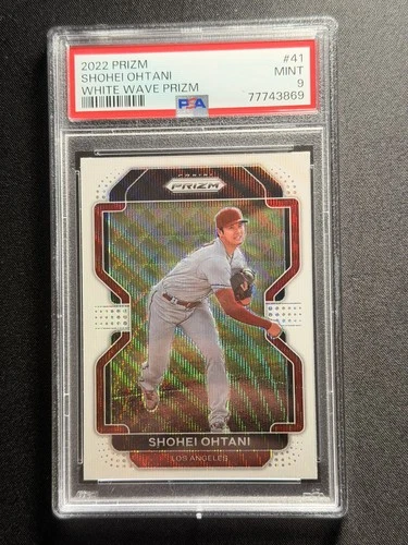 2022 Panini Prizm Shohei Ohtani White Wave #41 Angels PSA 9