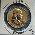 Choice Gem Proof 1959 Silver Franklin Half Dollar Very Lustrous #3