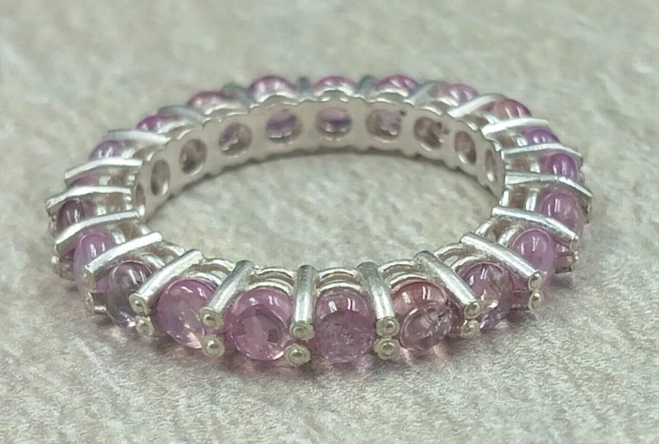 Sterlingsilber Ring Natura Pink Spinell 2.780 Gramm Damen Ring 6 Größe US - Bild 2 von 4