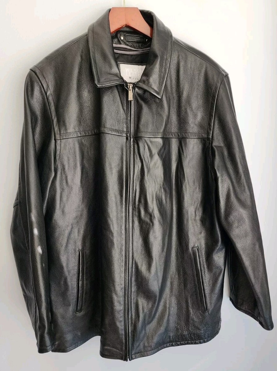 WILSONS LEATHER M. JULIAN Sz L Black Heavy Leather Zip