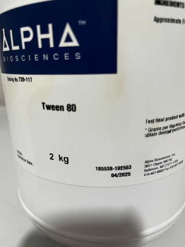 Alpha BioSciences T20-117 Tween 80, 2kg