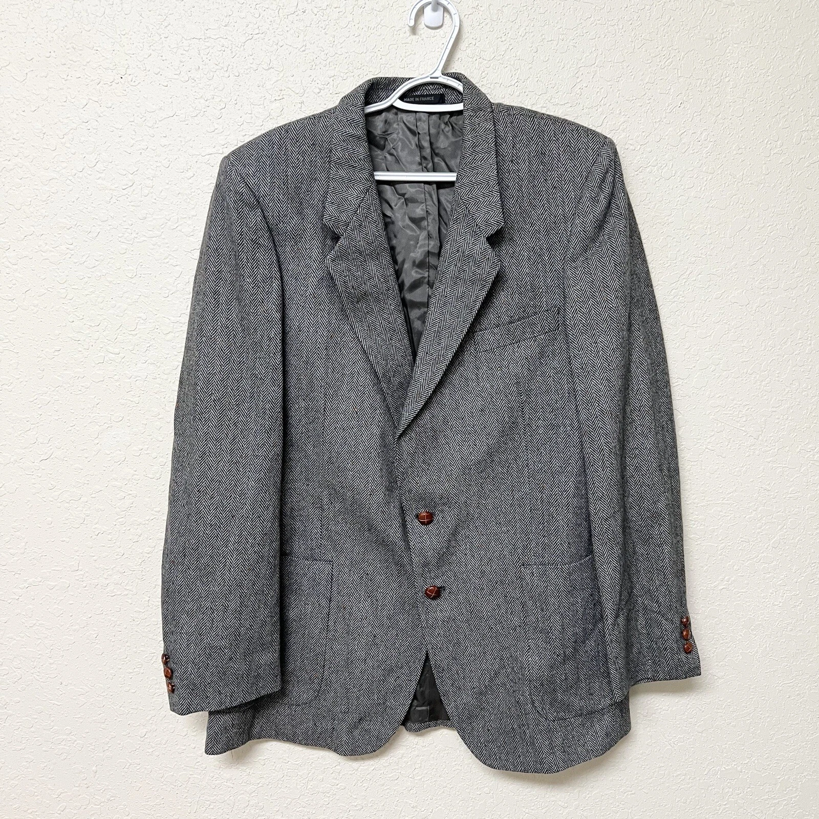 SAINT LAURENT (YSL) Blazer da uomo grigio tweed Yves Saint Laurent taglia 44