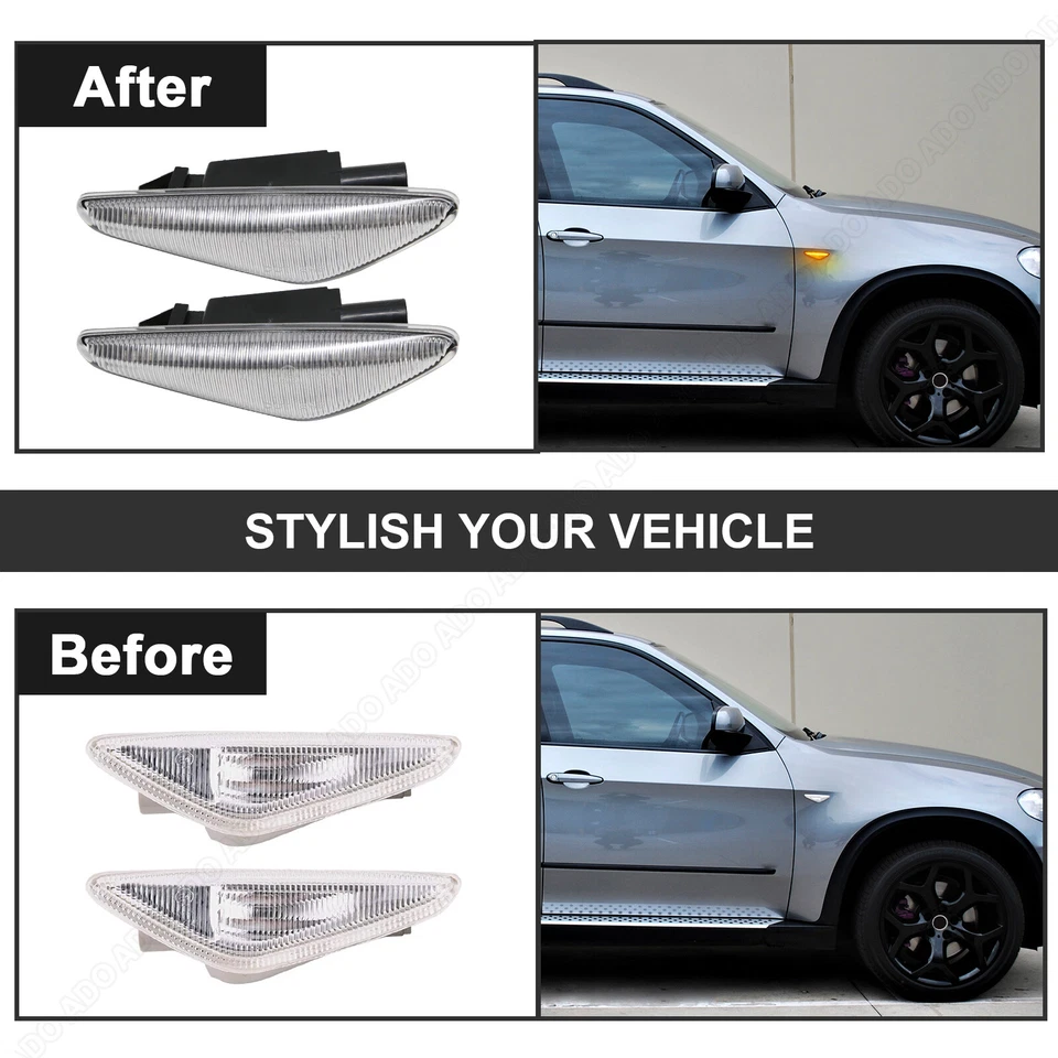 2x Intermitentes laterales LED para BMW X3 F25 | X5 E70 | X6 E71 + E72 | Cristal transparente Foto 4 de 4