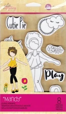 Julie Nutting "Mandy" Doll Cling Stamp Prima Marketing Mixed Media 913175