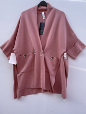 Marlawynne Oversized Kimono Topper Poncho Cardigan Coatigan Pink Size Xs Bnwt
