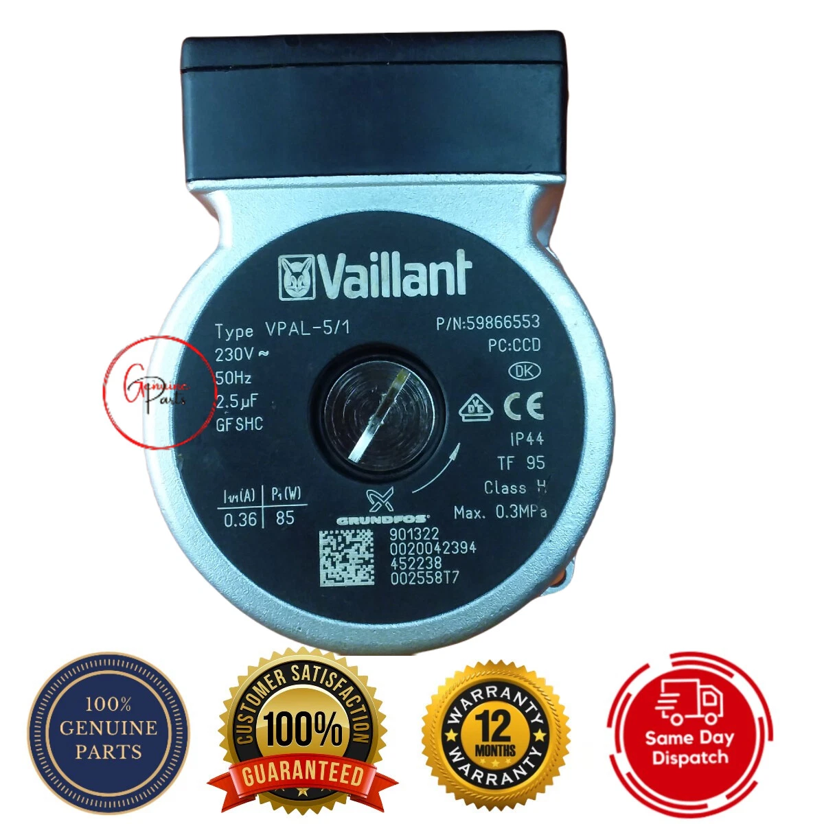 Vaillant VPAL-5/1 Central Heating Boiler Pump 0020136638 59866553 Genuine  Part | eBay