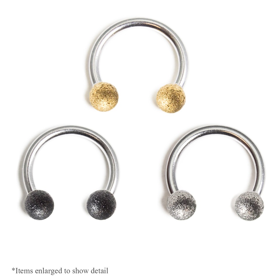 16GA Horseshoe Nose Rings Circular Barbells Lip Cartilage Septum Vintage Finish