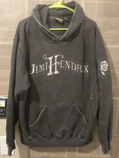 Jimi Hendrix Hoodie Mens Size XL Gray Pullover Music Rock ODM Damaged See Pics