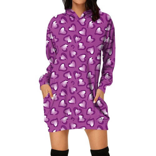 Women's Fashion Loose Casual Pocket Long Sleeve Hoodie Printed Sweatshirt Top - Picture 4 of 33