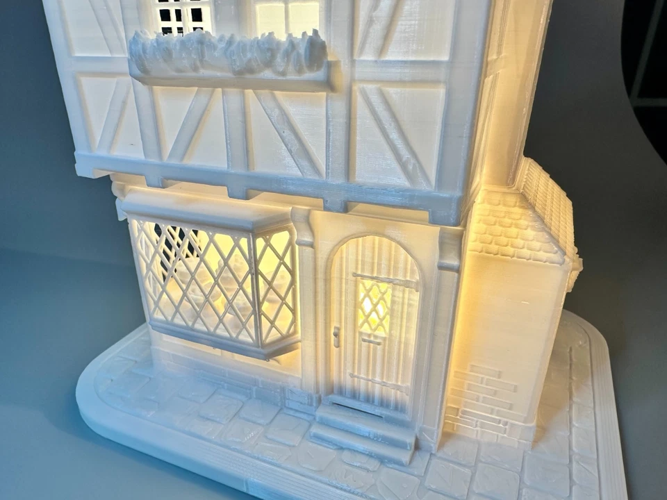 Lámpara de casa de panadería bávara de Navidad de invierno - Pastelería | Hecha a mano Foto 2 de 4