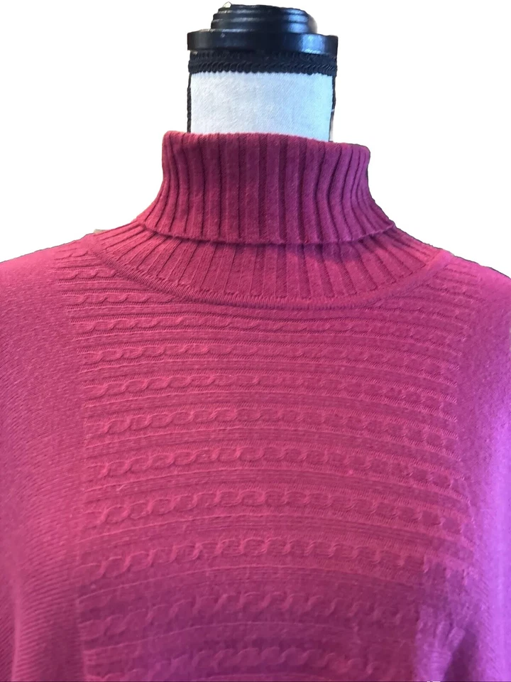 👠🥻❤️Boston Proper Pancho Mujer Borgoña Capa Envoltura Flecos Cuello Alto Talla S Foto 2 de 4