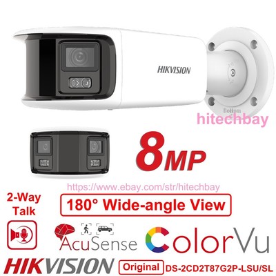 Hikvision 4K 8MP ColorVu 180° Wide-angle View PoE IP Camera DS-2CD2T87G2P-LSU/SL